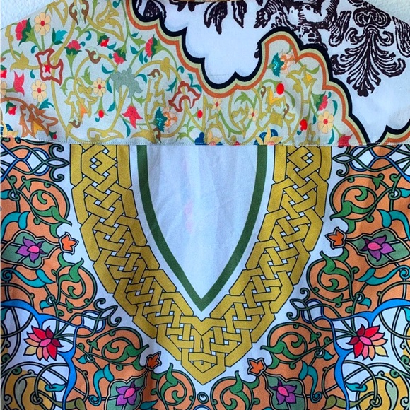 Vipavadee Multi Color Shirt Womens Size S Button Front Bohemian Artsy Cotton - Picture 4 of 8